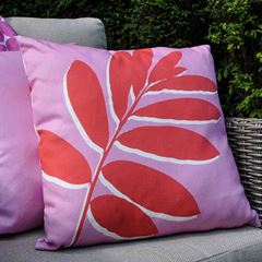 Image de Leaf Print Outdoor Pink 43x43cm - Kissenbezug OHNE Füllung