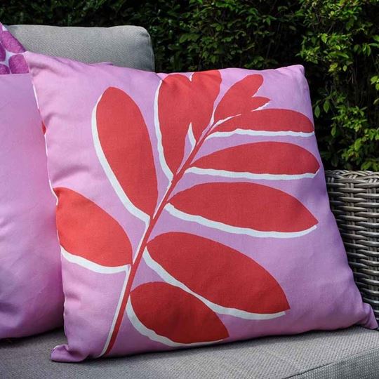 Bild von Leaf Print Outdoor Pink 43x43cm - Kissenbezug OHNE Füllung