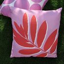 Bild von Leaf Print Outdoor Pink 43x43cm - Kissenbezug OHNE Füllung