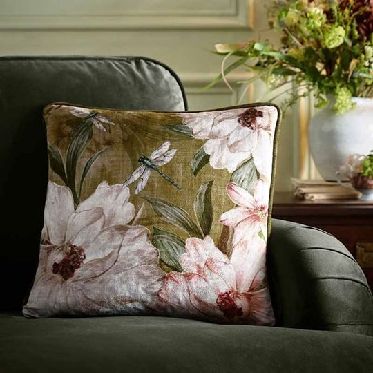 Bild von Fiorella Olive Green 43x43cm - Kissenfüllung inkl.