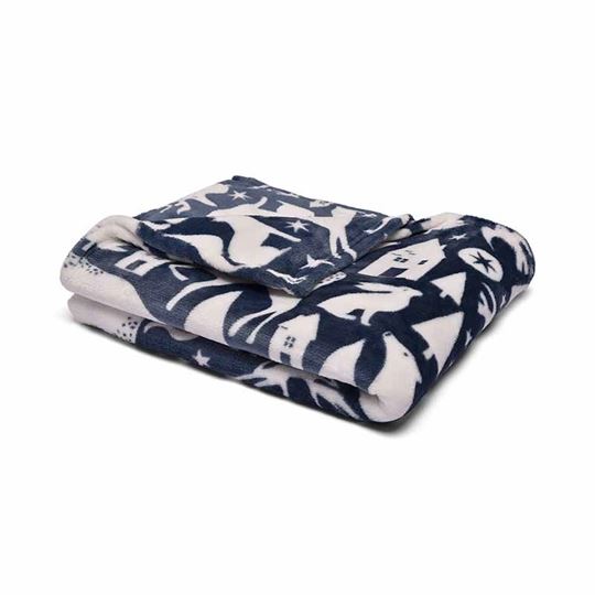 Picture of Scandi Animals Navy 120x150cm Throw