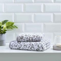 Immagine di Animal Print Grey Bath Sheet  90x150cm
