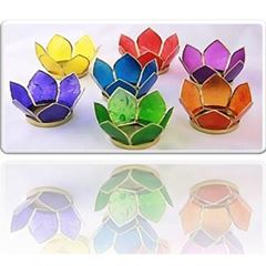 Immagine di Teelichthalter Chakra-Lotus. Set mit 7 Stück