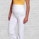 Image sur Yogahose lang mit Umschlagbund in weiss von The Spirit of OM
