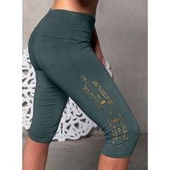 Image de Leggings capri in green/smaragd von The Spirit of OM