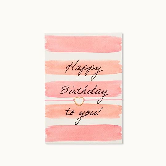 Bild von Armband-Karte Happy Birthday Stripes - by vivi.