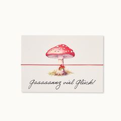 Bild von Armband-Karte: Gaaaanz viel Glück - Pilz - by vivi.