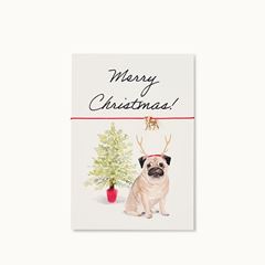 Bild von Armband-Karte: Merry Christmas Pug - by vivi.