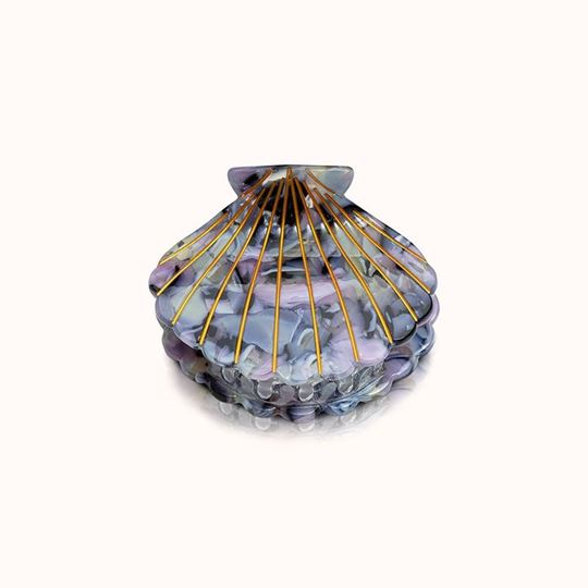 Image sur Haarklammer Muschelform Lavender Marble - by vivi.