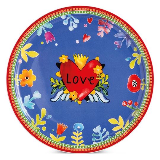 Bild von SERVING PLATE LOVE RED DIAM. CM. 31