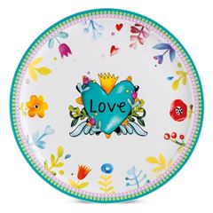 Bild von SERVING PLATE LOVE TURQUOISE DIAM. CM. 31