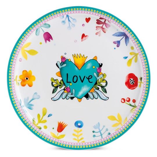 Bild von SERVING PLATE LOVE TURQUOISE DIAM. CM. 31