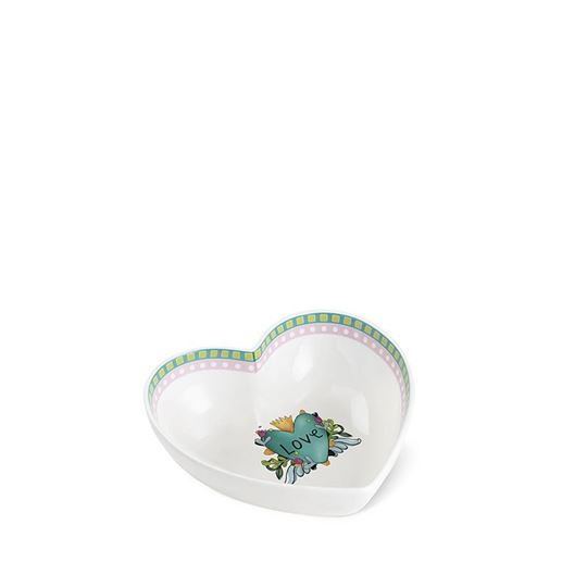 Bild von SMALL BOWL LOVE TURQUOISE CM.17X5
