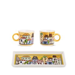 Bild von 2 PC MINI MUG WITH RECTANGULAR TRAY PAESE MIO YELLOW SET
