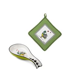 Bild von SET POT-HOLDER AND LADLE REST COCORICO' GREEN