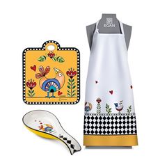 Bild von SET APRON AND TRIVET AND LADLE REST COCORICO' YELLOW