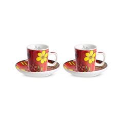 Bild von 2 PC COFFEE SET BELLAMORE RED ML 100