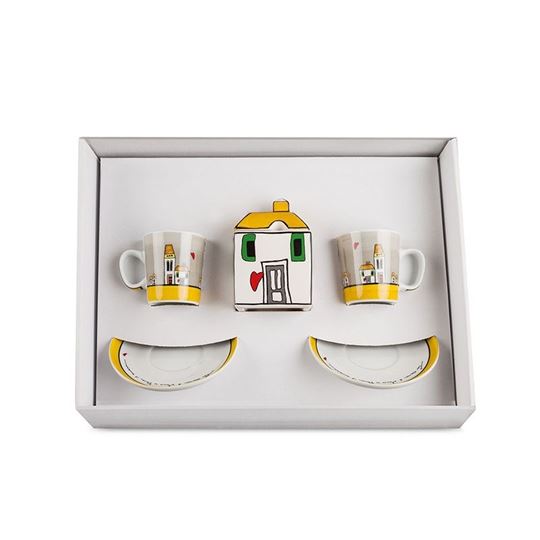 Bild von SET 2 COFFEE CUPS - SUGAR BOWL LE CASETTE YELLOW