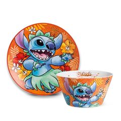 Bild von SET DESSERT PLATE+BOWL STITCH ORANGE