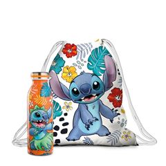 Bild von SET WATER BOTTLE+STRING BAG STITCH ORANGE