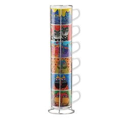 Bild von SET 6 STACKABLE ESPRESSO CUPS LB + METALRACK