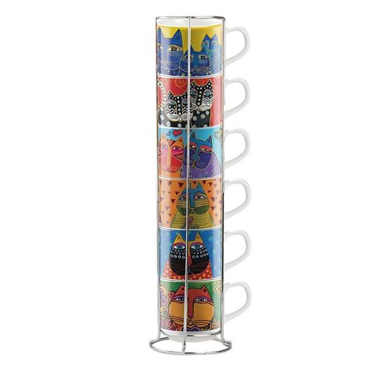Bild von SET 6 STACKABLE ESPRESSO CUPS LB + METALRACK