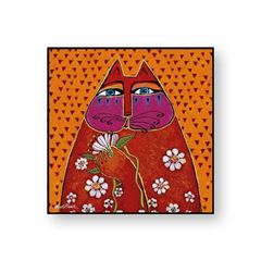 Bild von PICTURE L.BURCH GATTO ARANCIO CM 70X70