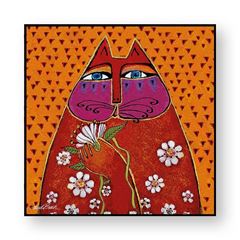 Bild von PICTURE L.BURCH GATTO ARANCIO CM 100X100