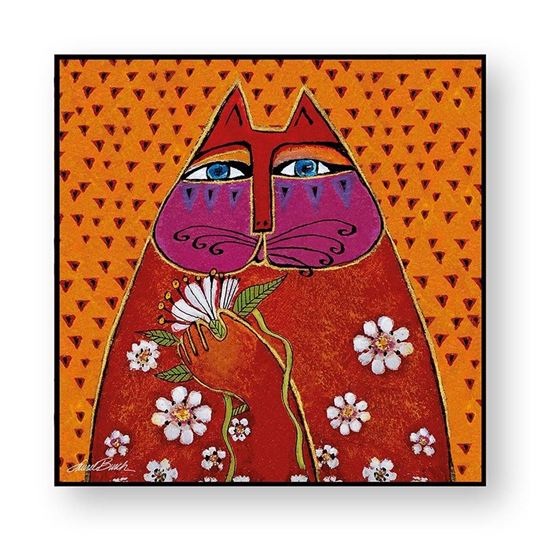 Bild von PICTURE L.BURCH GATTO ARANCIO CM 100X100