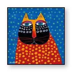 Bild von PICTURE L.BURCH GATTO CELESTE CM 100X100