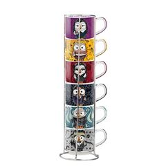 Bild von SET 6 STACKABLE COFFEE CUPS THE ADDAMS FAMILY + METALRACK