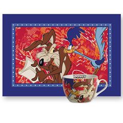 Bild von SET BREAKFAST CUP AND PLACEMAT WILE E. COYOTE AND THE ROAD RUNNER