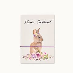 Bild von Armband-Karte: Frohe Ostern Hase in Blumen - by vivi.