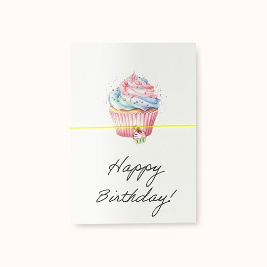 Immagine di Armband-Karte: Happy Birthday Cupcake HF - by vivi.