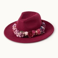 Bild von Hut mit Blumen Bordeaux  - by vivi.