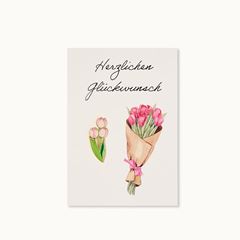 Bild von Pin-Karte: Tulpen Herzlichen Glückwunsch - by vivi.