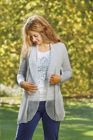 Immagine di Strick-Cardigan mit Seide in silber von The Spirit of OM