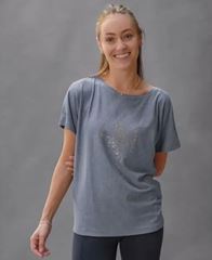 Immagine di Shirt Damen in blue melange gold von The Spirit of OM