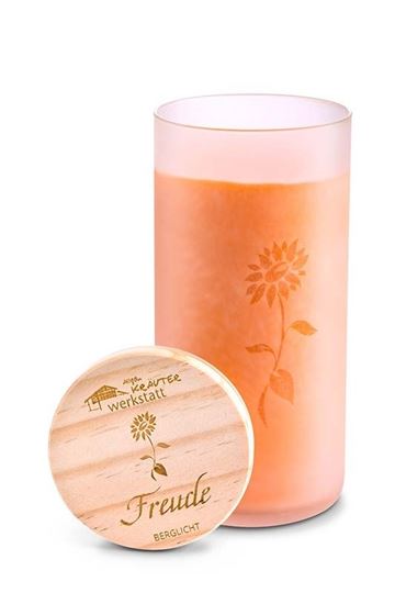 Immagine di Berglicht-Kerze Freude im Glas