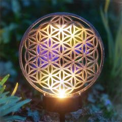 Immagine di Solar-Aussenleuchte Blume des Lebens als Gartenstecker