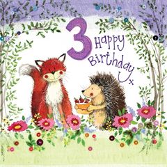 Image de 3 YEAR OLD WOODLAND BIRTHDAY CARD