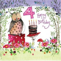 Image de 4 YEAR OLD WOODLAND BIRTHDAY CARD