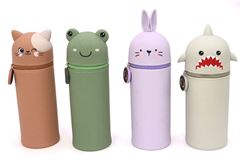 Bild von Silikon Federmäppchen Sweet Animals 12 Stk assortiert, Hai, Katze, Hase, Frosch