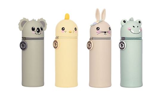 Bild von Silikon Federmäppchen Spring Animals 12 Stk assortiert, Dino, Küken, Hase, Koalo