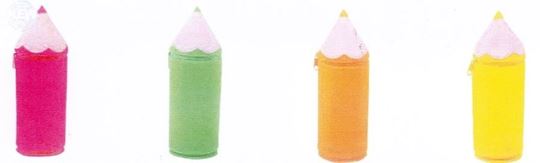 Bild von Silikon Federmäppchen Neon  in Stiftform12 Stk assortiert, mit Saugnapf