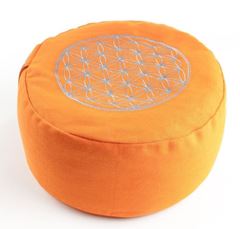 Picture of Blume des Lebens Meditationskissen orange