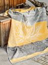 Image sur Plaid-Decke Lotus in gelb/grau von The Spirit of OM