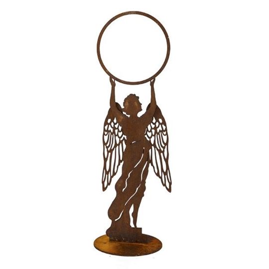 Immagine di Engel Patricia mit Ring, Edelrost, H 60 cm