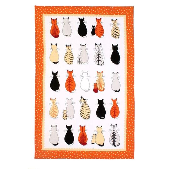 Immagine di Cats In Waiting Cotton Tea Towel - Ulster Weavers