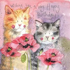 Bild von CATS AND POPPIES BIRTHDAY CARD